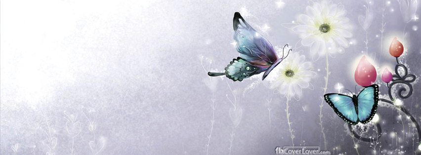Dancing Blue Butterfly Facebook Timeline  Profile Covers