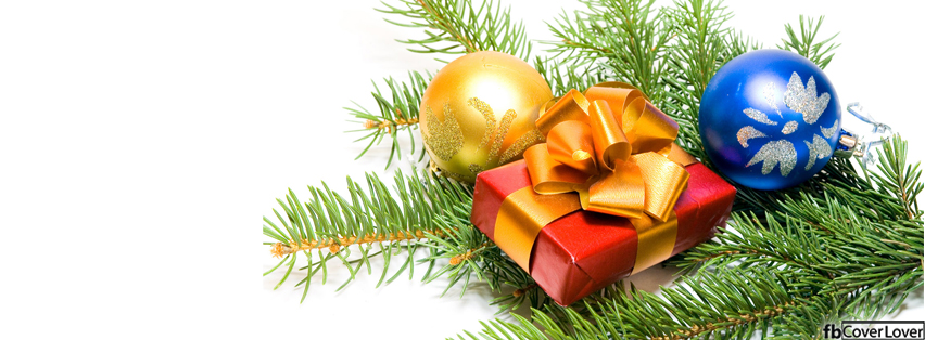 Christmas branch presents and ornaments Facebook Covers More Holidays Covers for Timeline