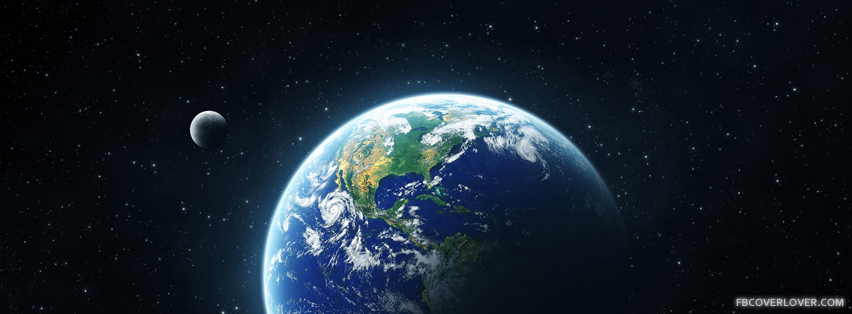 Earth and Moon in space Facebook Covers More Nature_Scenic Covers for Timeline