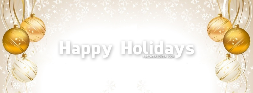 Happy Holidays White Decorations Facebook Timeline  Profile Covers