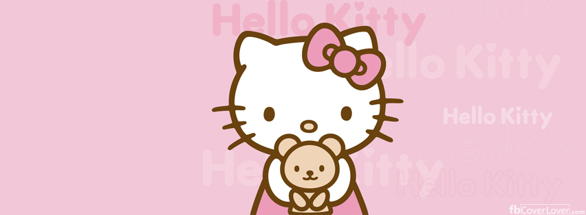 Hello Kitty with teddy bear Facebook Covers More Cute Covers for Timeline