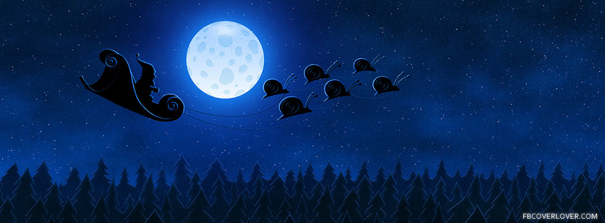 Santa Funny Sleigh Moonlight Facebook Covers More Holidays Covers for Timeline