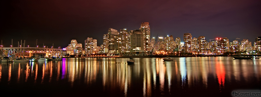 Vancouver BC Night View Facebook Covers More Nature_Scenic Covers for Timeline