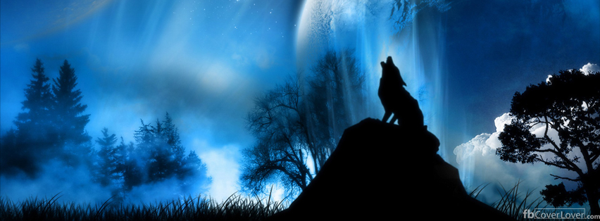 Wolf Howling in Moonlight Facebook Covers More Artistic Covers for Timeline
