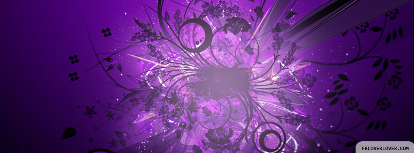 Purple Flowery Effect Facebook Covers More Abstract Covers for Timeline