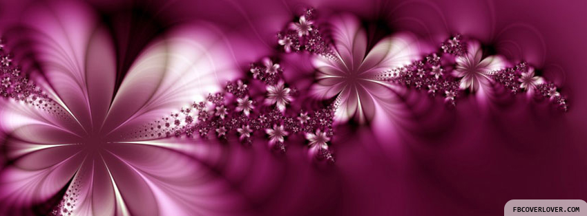 Pink Flower Effect Facebook Cover - fbCoverLover.com