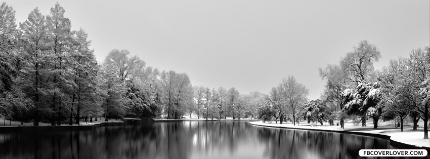 Beautiful Winter Snowy Lake Facebook Cover - fbCoverLover.com