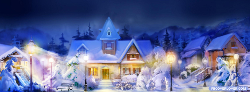 Cozy Winter Town Facebook Timeline  Profile Covers
