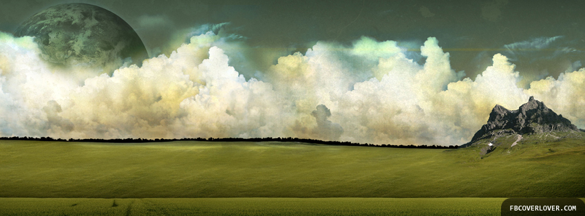 Awesome Grass Field With Planet View Facebook Timeline  Profile Covers