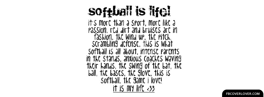Softball Quote Facebook Timeline  Profile Covers