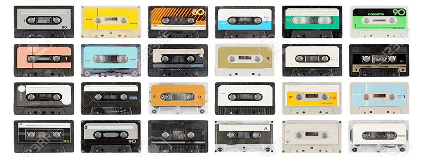 A Large Collection Of Retro Cassette Tapes