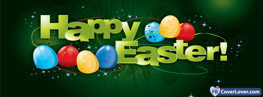 Happy Easter Sparking Green Background