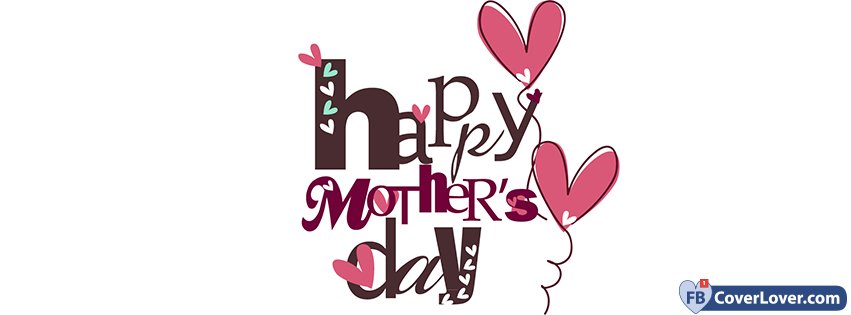 Happy Mothers Days Hearts Balloons