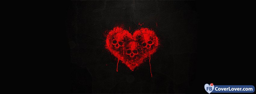 Happy Valentines Day Emo Skull Heart
