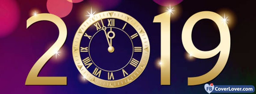Happy New Year 2019 Clock Ticking