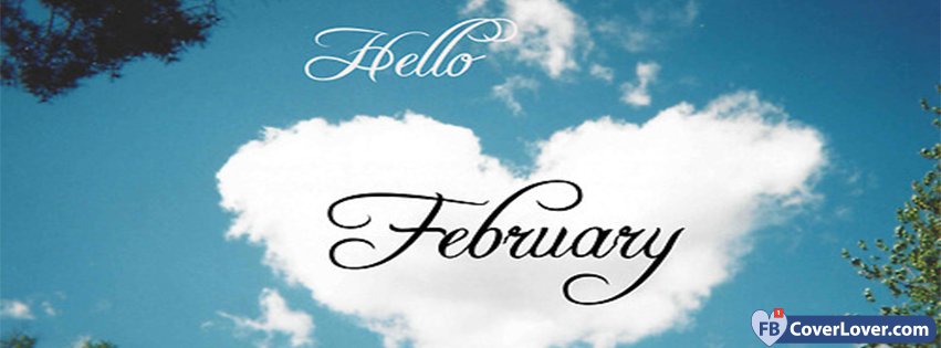 Hello February Cloud Heart-Shaped