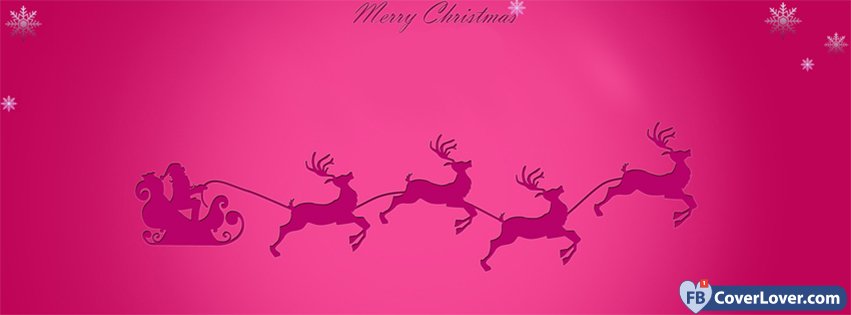 Merry Christmas Pink Reindeer Santa