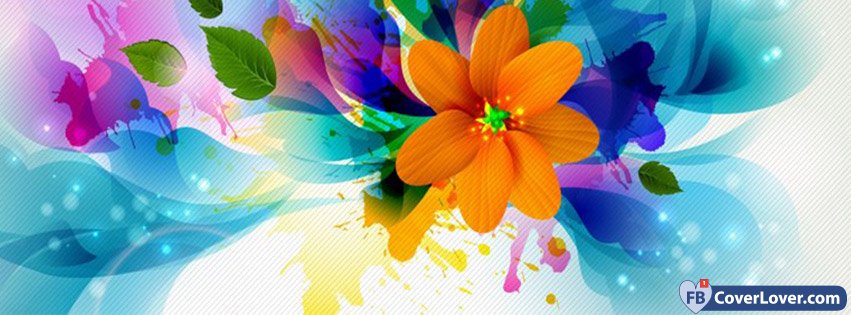 Orange Flower Abstract Drawing