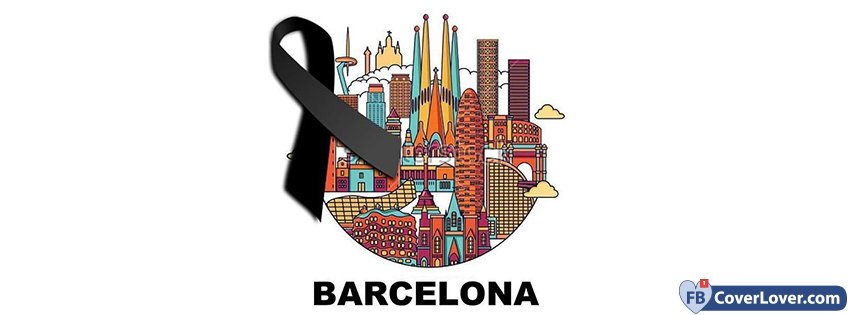 Pray For Barcelona Black Ribbon