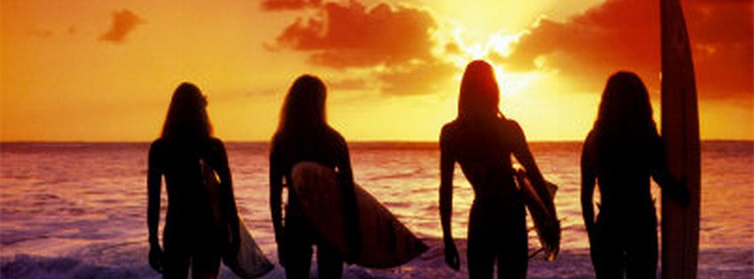 Surf Girls Sunset 