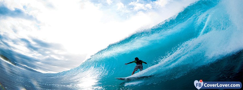 Surfer Riding Big Wave