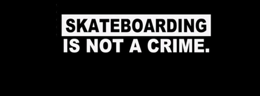 Skateboarding Is Not A Crime Black Background