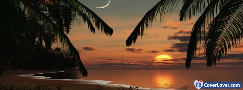 Sunset Beach Romantic nature and landscape Facebook covers 