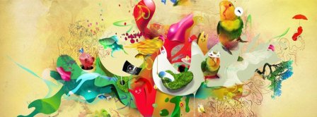 Abstract Artistic Birds  Facebook Covers