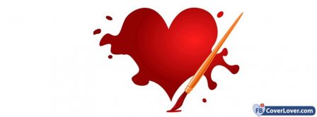 Artistic Heart Paintbrush  Facebook Covers