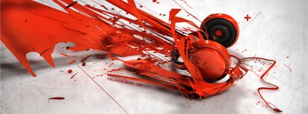 Abstract Artistic Music Headset Facebook Covers