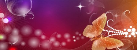 Abstract Artistic Pink Butterfly  Facebook Covers