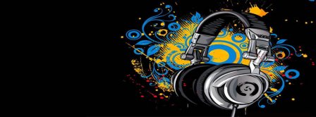 Abstract Artistic Music Headset Facebook Covers