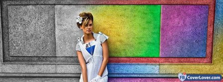 Black And White And Colorful Girl 2  Facebook Covers