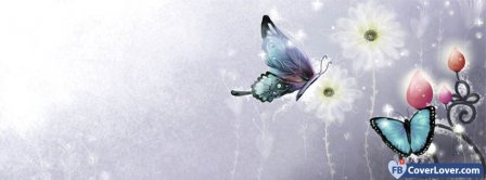 Butterfly Girly Colorful 2  Facebook Covers