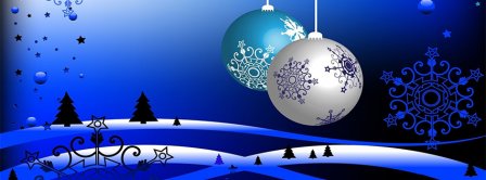 Blue Christmas Ornaments Facebook Covers