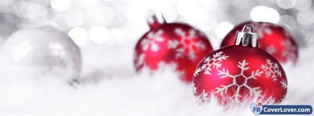 Christmas Red And White Decoration  Facebook Covers