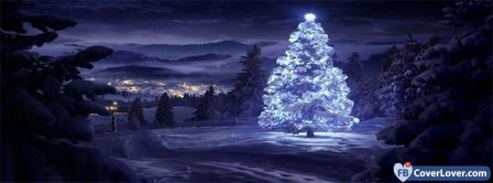 Christmas Tree In Snow  Facebook Covers