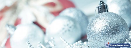 Christmas White Ornements Facebook Covers