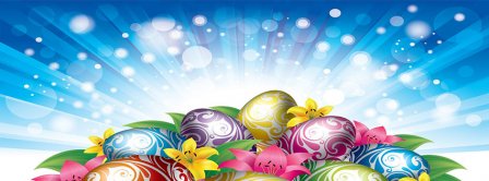 Colorful Easter Eggs Facebook Covers