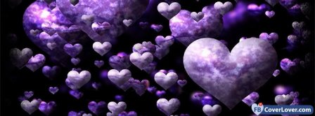 Purple Cool Hearts Facebook Covers