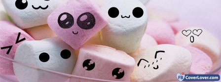 Cute Smilly Mashmallows  Facebook Covers