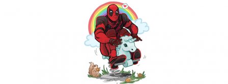 Deadpool Riding Unicorn Facebook Covers