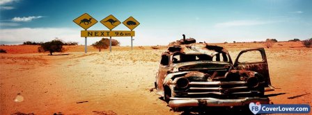 Car In Desert Facebook Covers