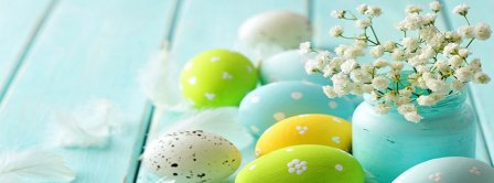 Easter Eggs Feathers And Flowers Facebook Covers