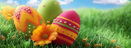 Easter Eggs In Grass Facebook Covers