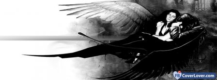 Emo Dark Angel Couple  Facebook Covers