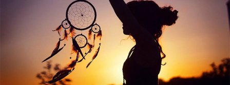 Girl Holding A Dreamcatcher Facebook Covers