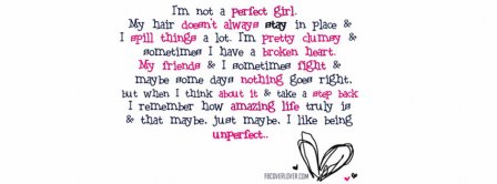 I Am Not A Perfect Girl Facebook Covers