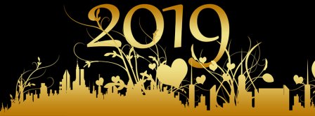 Golden Happy New Year 2019 Facebook Covers