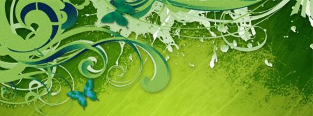 Green Butterfly Art Creative  Facebook Covers